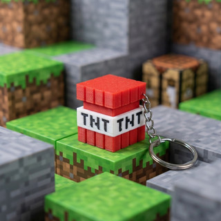 ☕ [MÓC KHOÁ] CLICKY KHỐI TNT MINECRAFT 3D – NHỎ XINH - QUÀ TẶNG THÔNG MINH CHO BÉ