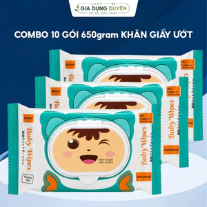 KHĂN GIẤY ƯỚT Baby Wipes SIÊU XỊN, CHẤT LƯỢNG DÀY BẢN TO An Toàn Cho Bé 650gram