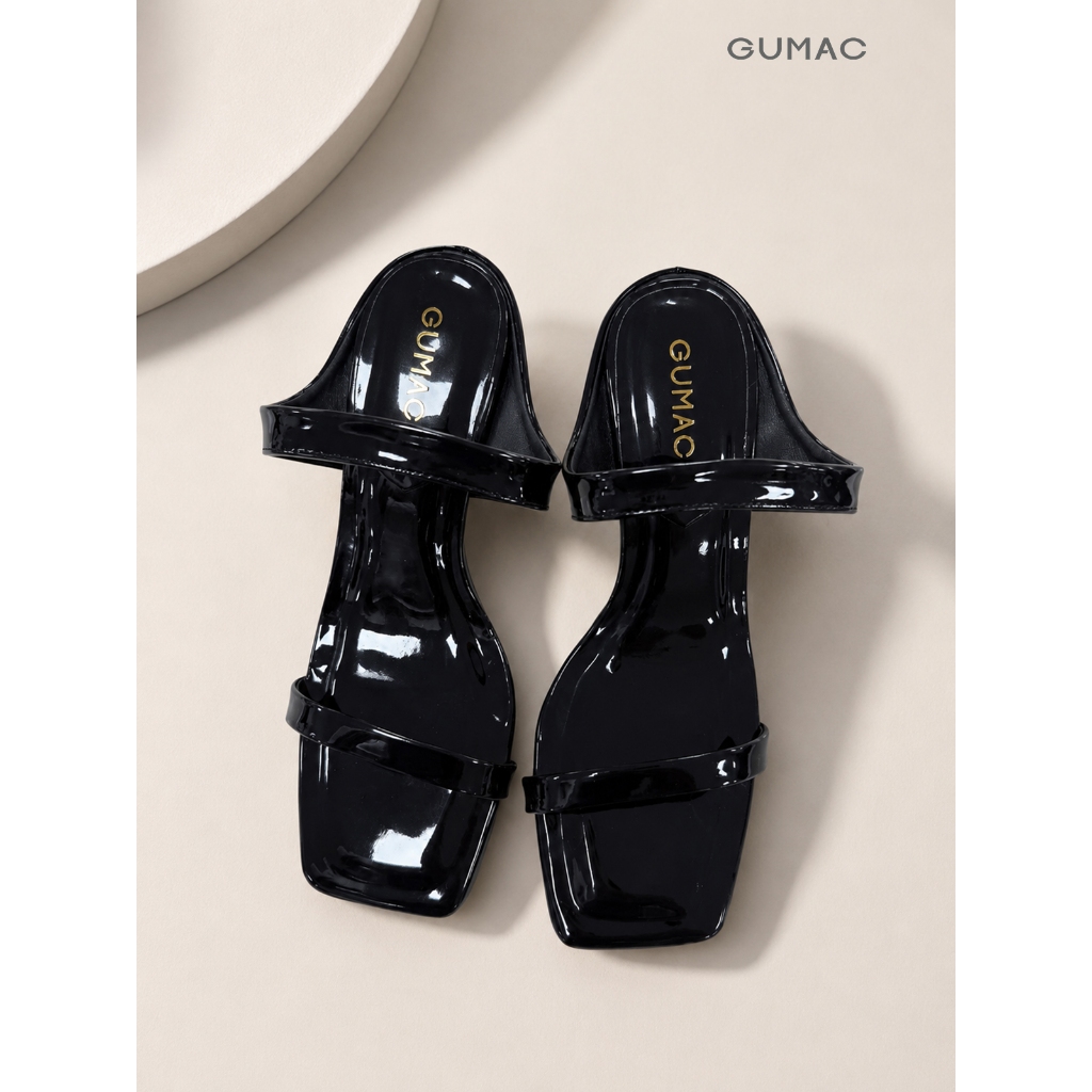 Giày Cao Gót Nữ GUMAC 7cm Gót Nhọn Da PU Bóng Ánh Bạc Thiết Kế Tinh Tế Cao Cấp GG06025