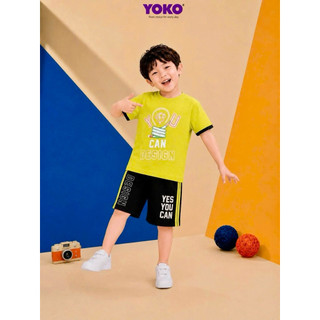 (Size từ 13-27kg)Đồ Bộ Quần Áo Thun Cotton 4 Chiều Cao Cấp Dành Cho Bé Trai Mùa Hè - hãng YOKO
