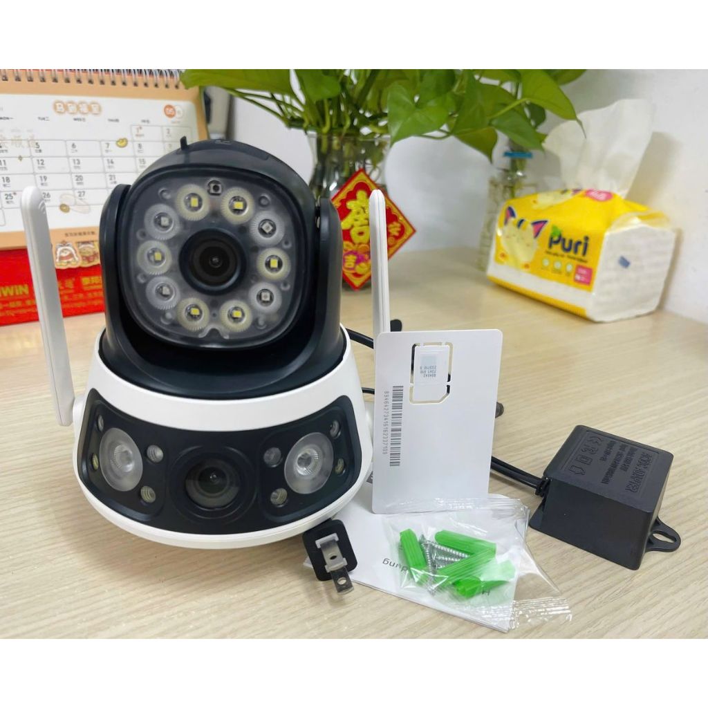 (Lỗi 1 đổi 1) Camera dùng sim 4G Yoosee 3 MÀN HÌNH xoay 360 độ, xem đêm có màu, hỗ trợ đàm thoại 2 chiều