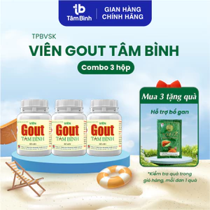 3 hộp Viên Gout Tâm Bình - Hỗ trợ giảm đau do gút, tăng đào thải axit uric