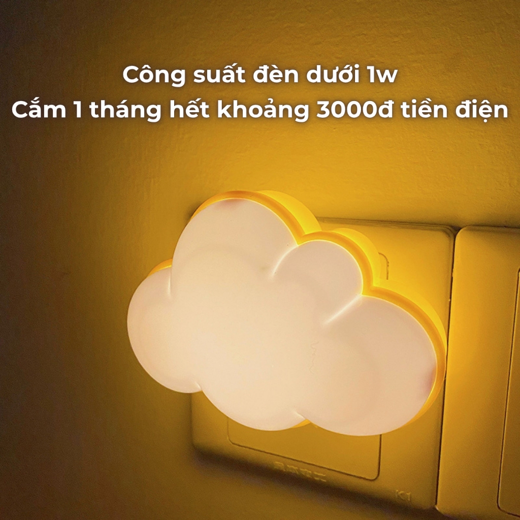 Đèn Ngủ Cảm Ứng Bóng Led Cảm Biến Ánh Sáng Tự Động Bật Tắt, Đèn Decor Phòng Ngủ Mini Cắm Điện Trực Tiếp Hình Dễ Thương