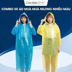 COMBO 10 ÁO MƯA MƯA NILONG NHIỀU MÀU- LOẠI TO DAI MỊN BỀN