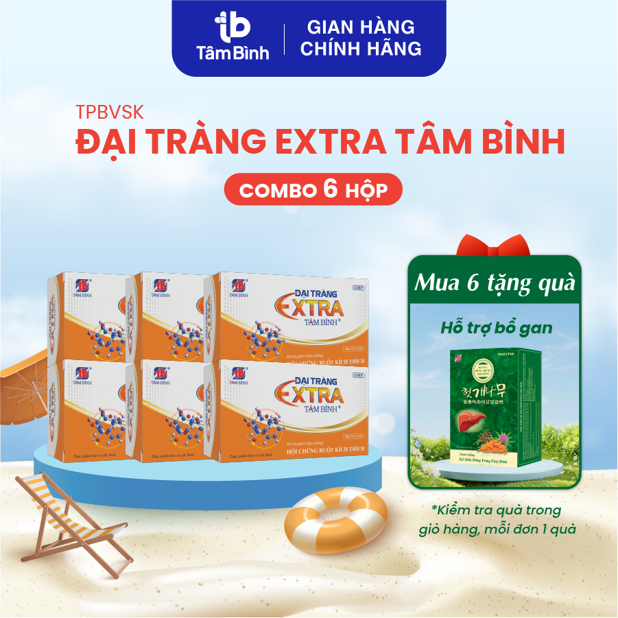 [Combo 2 tháng] 6 hộp Đại tràng Extra Tâm Bình, hỗ trợ giảm triệu chứng viêm đại tràng, viêm đại tràng co thắt