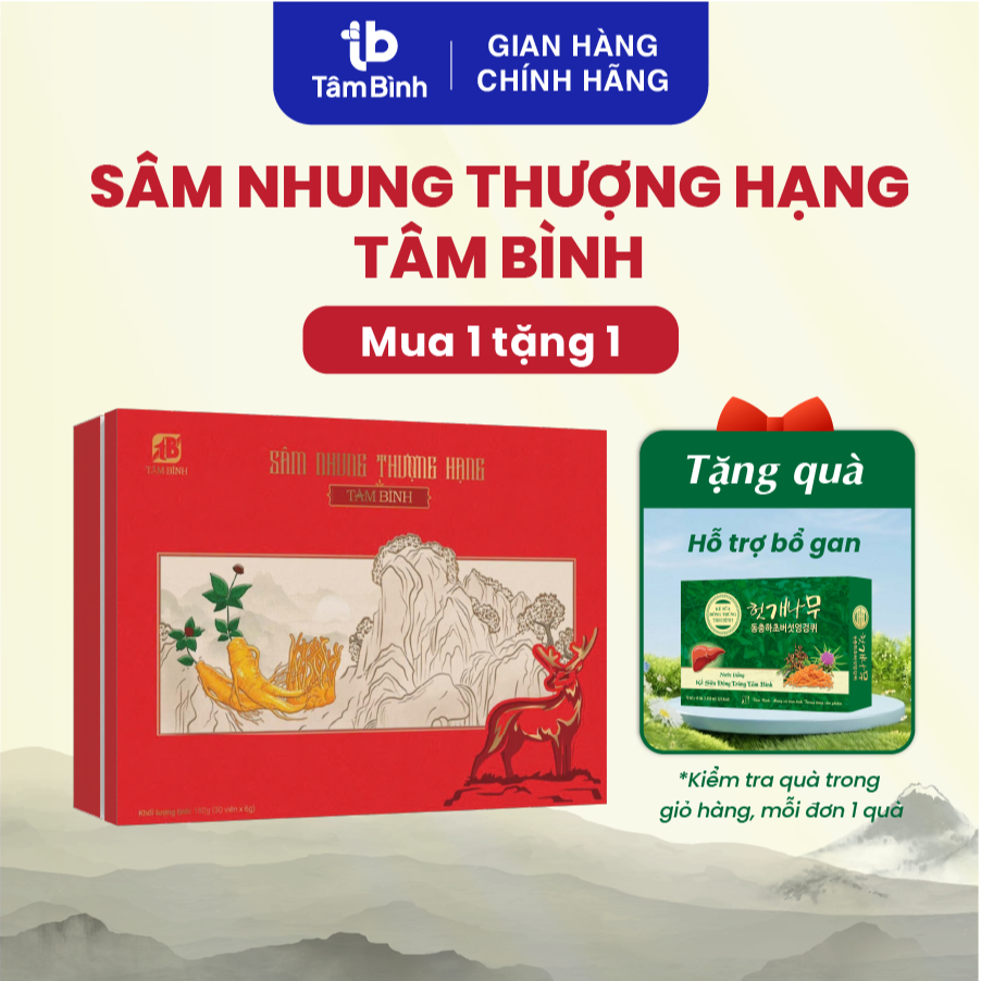 Sâm Nhung Thượng Hạng Tâm Bình - Hàm lượng sâm (25%) giúp hỗ trợ bồi bổ cơ thể, giảm mệt mỏi, căng thẳng, suy nhược