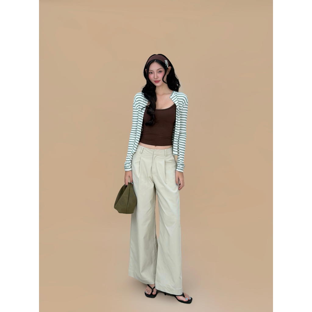 Quần ống rộng suông dáng dài Orini Miều Est.2013 chất vải kaki mềm dáng basic