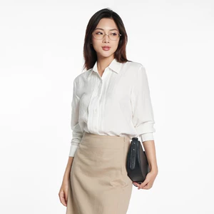 Áo Sơ Mi Nữ Trắng Tay Dài Chất Cotton Thời Trang Công Sở Ninomaxx 2506005