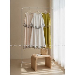 Sét áo linen sát nách thêu gấu + quần xuông dáng dài