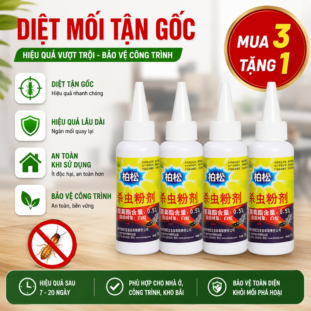 Thuốc Diệt Mối Dạng Bột 75g|Diệt Mối Tận Gốc|Diệt Gốc Tổ Mối|Bột Diệt Mối Nhà Mối Gỗ|Hiệu Quả Lâu Dài|Dễ Sử Dụng