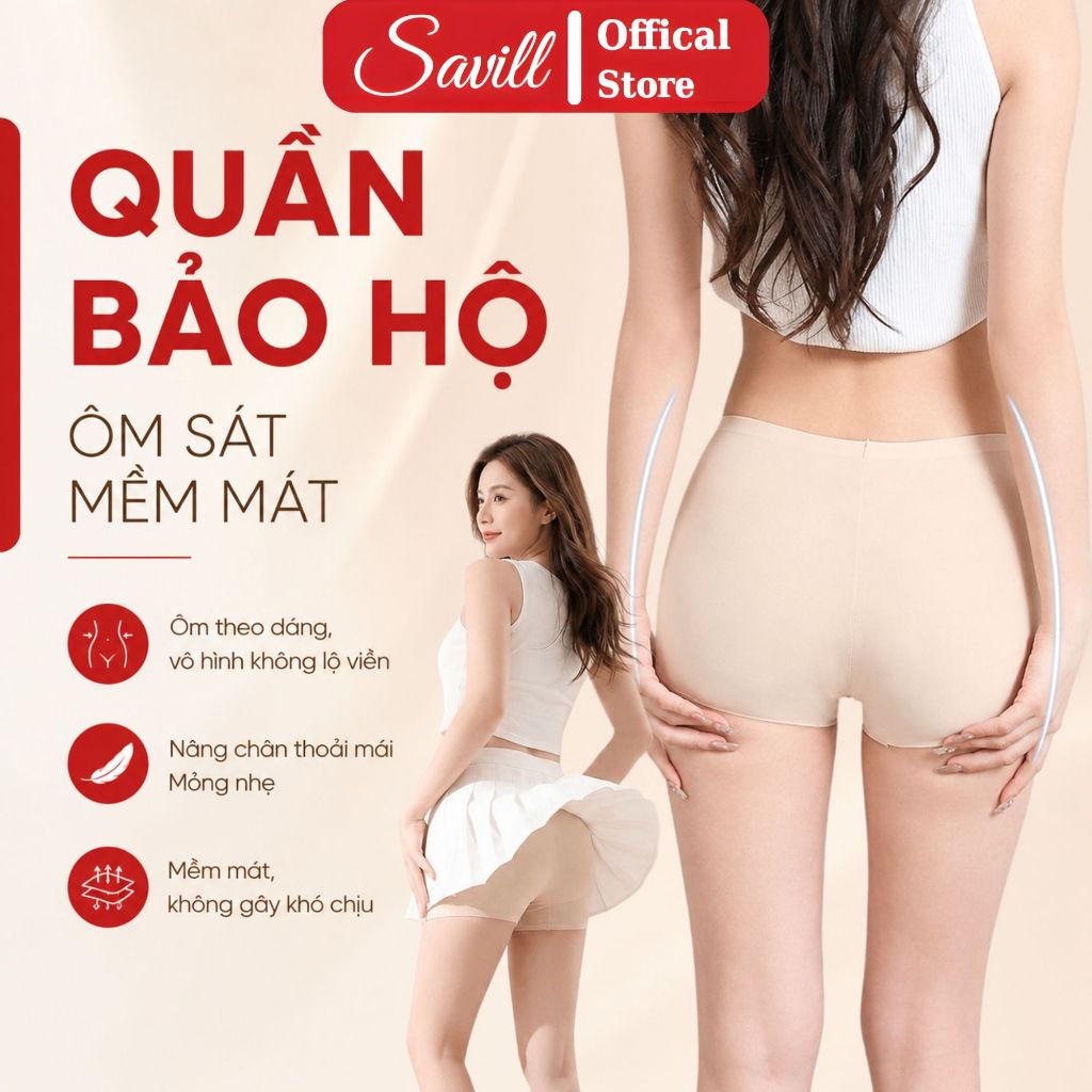 [ BST 2026 ] Quần su mặc váy thoáng mát, Quần đùi mặc trong váy ôm body, không lộ viền SAVILL V8205