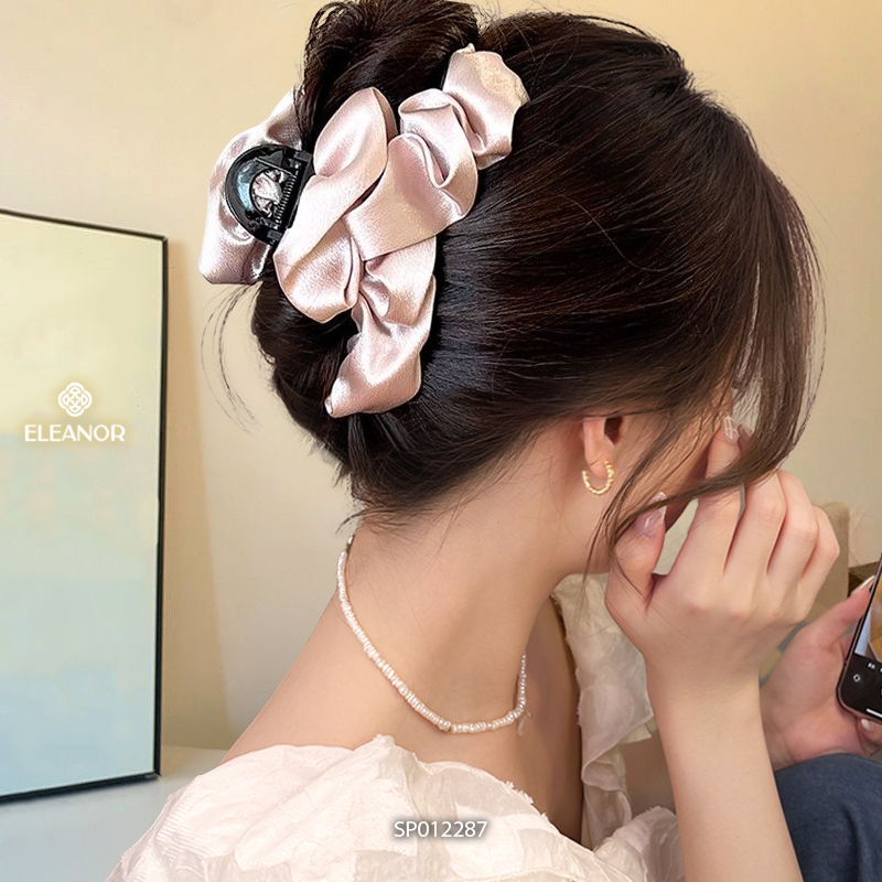 Kẹp tóc nữ Eleanor Accessories vải xếp dạng nhún đa dạng kiểu dáng phụ kiện tóc kẹp càng cua 12283