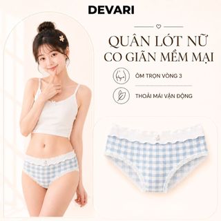 Quần Lót Nữ Cotton Cao Cấp Họa Tiết Dễ Thương, Quần Chip Nữ Cạp Vừa Ôm Mông Không Hằn Cấn DEVARI L6444