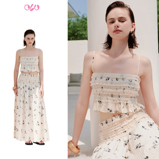 Set OLV áo 2 dây và chân váy dài maxi nhún thun thoải mái thoáng mát phù hợp đi biển Belisent Maxi