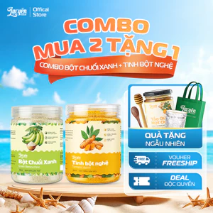 Combo Bột Chuối Xanh & Tinh Bột Nghệ Đỏ Lạc Yên Foods