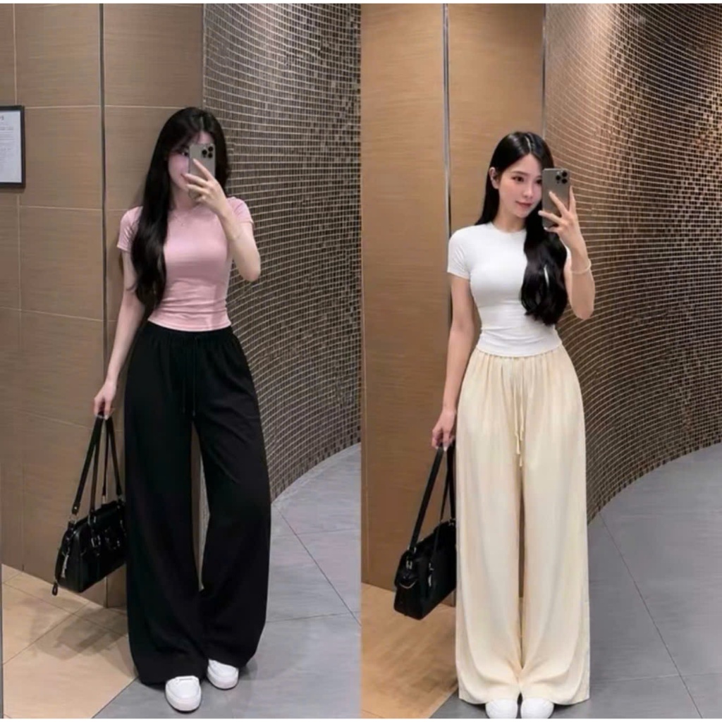Hàng L1 - 2 Lớp -Có Dáng Nấm, Quần Ống Suông Rộng Vải Đũi Linen Cạp Chun Co Giãn Thoải Mái MA095 | BigBuy360 - bigbuy360.vn