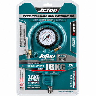 Súng Bơm Lốp Khí Nén JCTOP HG9903 Có Đồng Hồ Đo Áp Suất 0-15Bar 0-220PSI Đầu Kẹp Van Lốp Dùng Cho Xe Máy Ô Tô