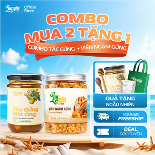 [Combo Tắc Gừng-Viên Ngậm] Lạc Yên Foods Gồm Tắc Gừng Mật Ong 950 + Viên Ngậm Gừng 350 + Tặng Muỗng