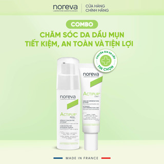 2 bước chăm da dầu mụn cùng serum Noreva Actipur Peel 30ml và kem bôi mụn Noreva Actipur 3 En 1 Intensive Anti-Imperfect