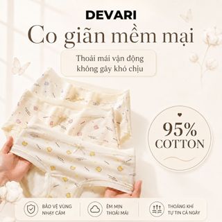 Quần Lót Nữ Cotton Cao Cấp Mềm Min Viền Su,Quần Chip Nữ Cotton Họa Tiết Đáng Yêu Nữ Tính DEVARI L6408