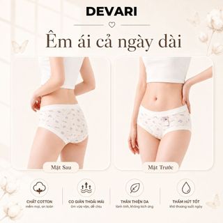 Quần Lót Nữ Cotton Cao Cấp Mềm Min Viền Su,Quần Chip Nữ Cotton Họa Tiết Đáng Yêu Nữ Tính DEVARI L6408