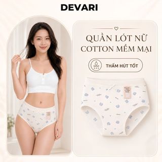 Quần Lót Nữ Cotton Cao Cấp Mềm Min Viền Su,Quần Chip Nữ Cotton Họa Tiết Đáng Yêu Nữ Tính DEVARI L6408