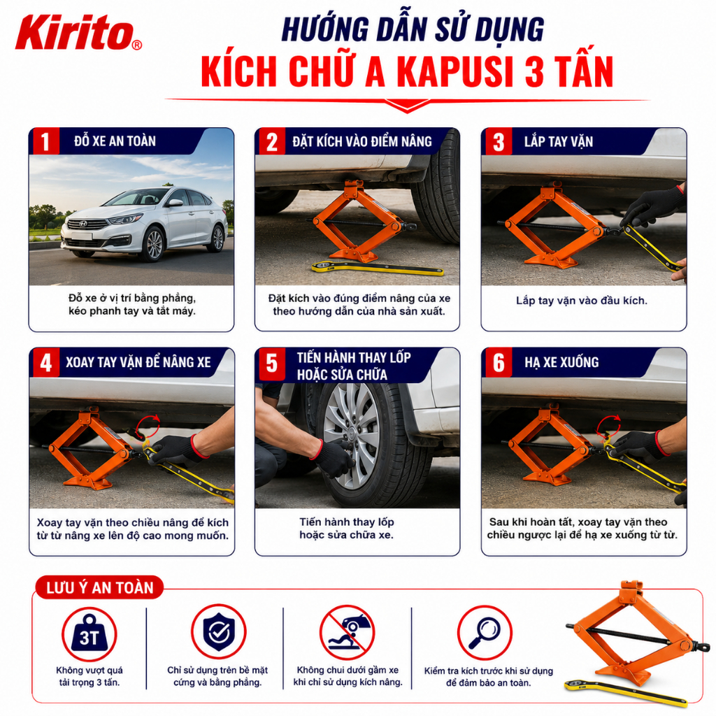 KÍCH CHỮ A 3 TẤN KAPUSI – BỀN BỈ, AN TOÀN, TIỆN LỢI K0043