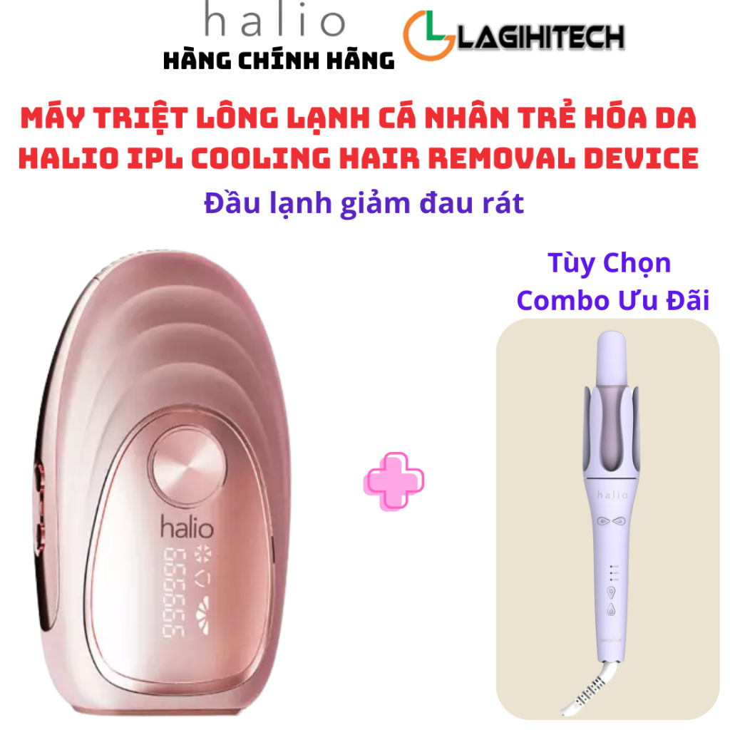 Máy Triệt Lông Lạnh Cá Nhân Trẻ Hóa Da Halio IPL Cooling Hair Removal Device - BH 2 năm - Chính Hãng