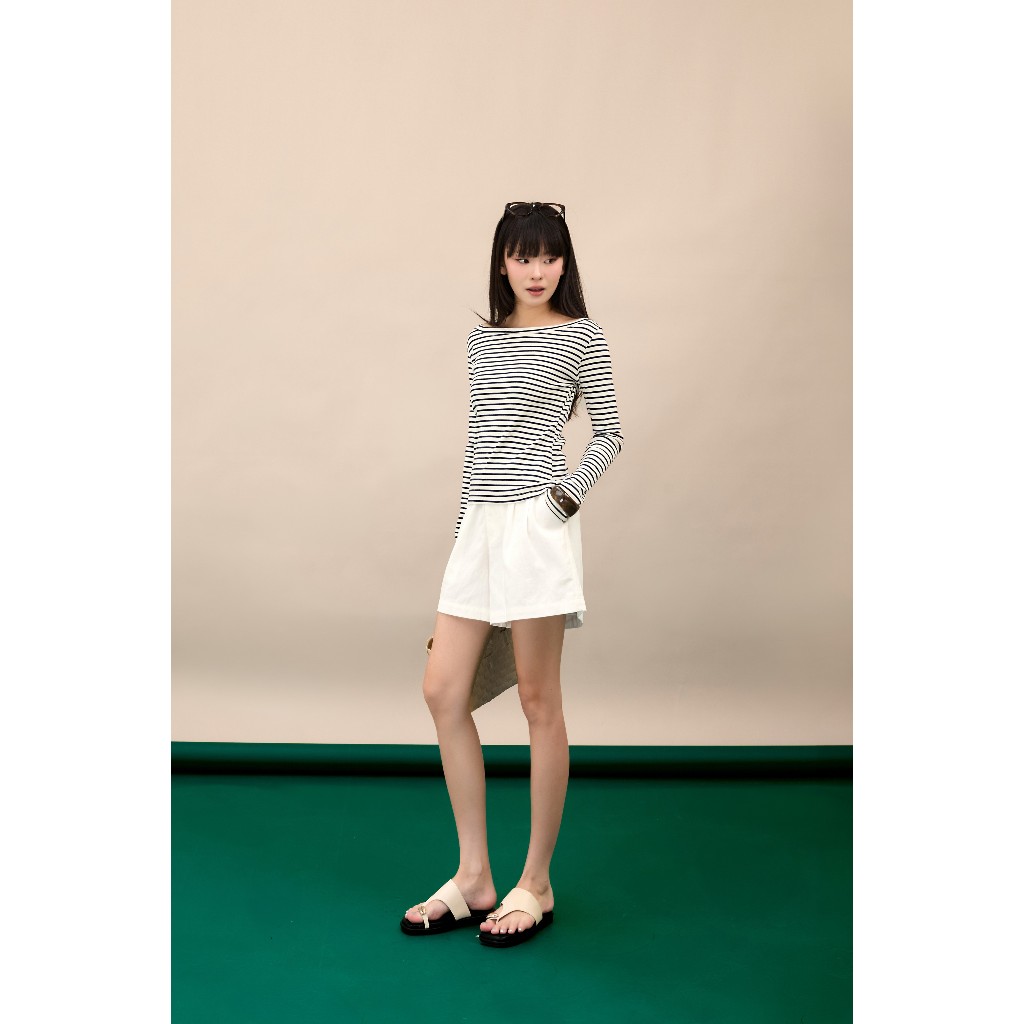 Quần short nữ dáng chữ a Miya Miều Est.2013 chất vải kaki cotton đứng form mặc hằng ngày