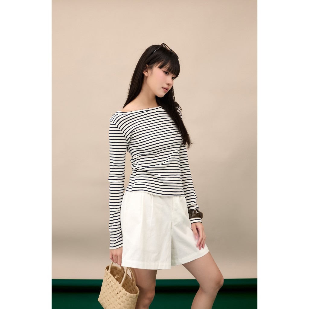 Quần short nữ dáng chữ a Miya Miều Est.2013 chất vải kaki cotton đứng form mặc hằng ngày