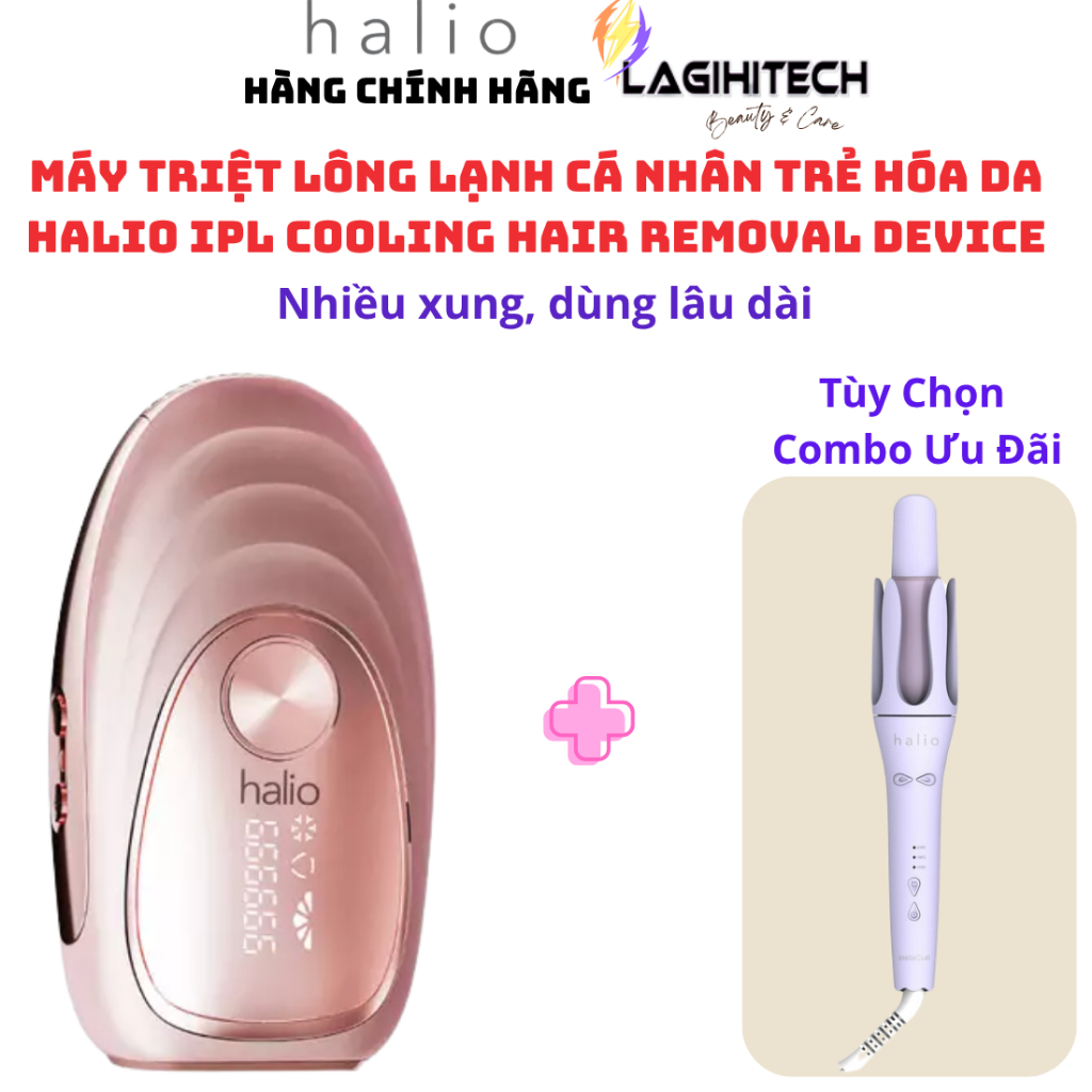 Máy Triệt Lông Lạnh Cá Nhân Trẻ Hóa Da Halio IPL Cooling Hair Removal Device - Chính Hãng -BH 2 năm