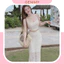 Maxi biển sợi dệt đan họa tiết dày dặn 2 lớp có mút ngực, set váy dài 2 dây sang chảnh, đan dây sau lưng - GEMMY
