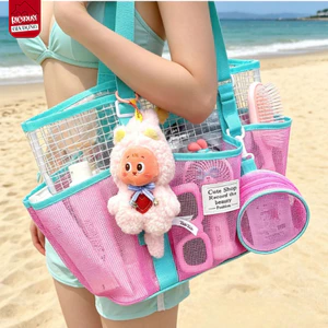 Túi Lưới Đi Biển Chất Liệu PVC Chống Thấm RICHOUSE, Túi Tote Lưới Form Rộng Đựng Đồ Bơi Du Lịch