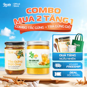 Combo Tắc Gừng + Trà Gừng Lạc Yên Foods Gồm Tắc Gừng Mật Ong 950g + Trà Gừng Gió 500g, Tặng Tắc 300g