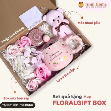 Set quà tặng Floral Gift Box (ly sứ) | Anni Home. Set quà tặng bạn gái, quà tặng bạn trai, quà tặng đồng nghiệp