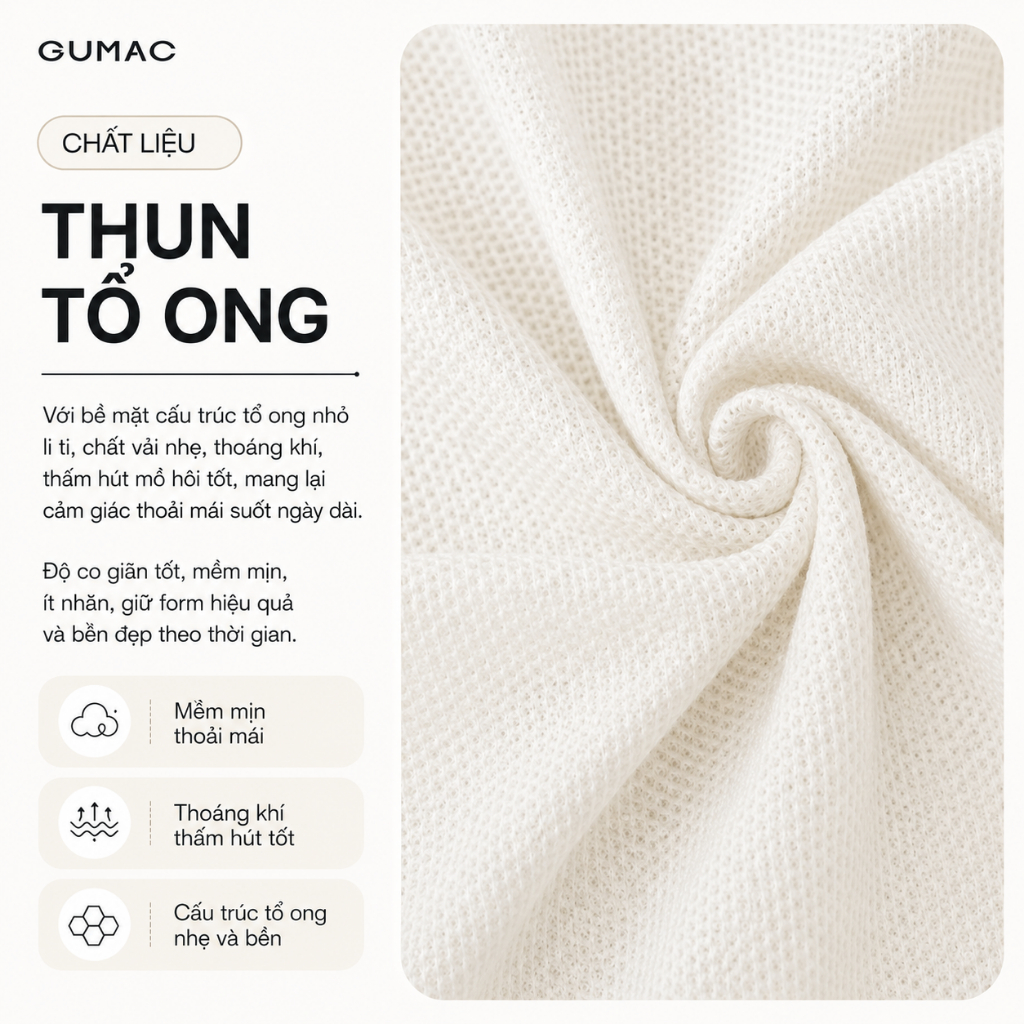 Áo Polo Nữ GUMAC Áo Thun Có Cổ Chất Tổ Ong Thoáng Mát Bo Phối Sọc Trẻ Trung Năng Động APG01024