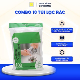 Túi Lọc Rác Bồn Rửa Chén Bát, Túi Bọc Rác Co Giãn, Thoát Nước Nhanh, Siêu Dai, Combo 10 Túi 1000 Cái