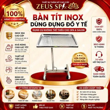 Bàn Tít inox Có Bánh Xe Di Chuyển | Dùng Đựng Đồ Y Tế Phẫu Thuật Thẩm Mỹ Xe Đẩy Y Tế.
