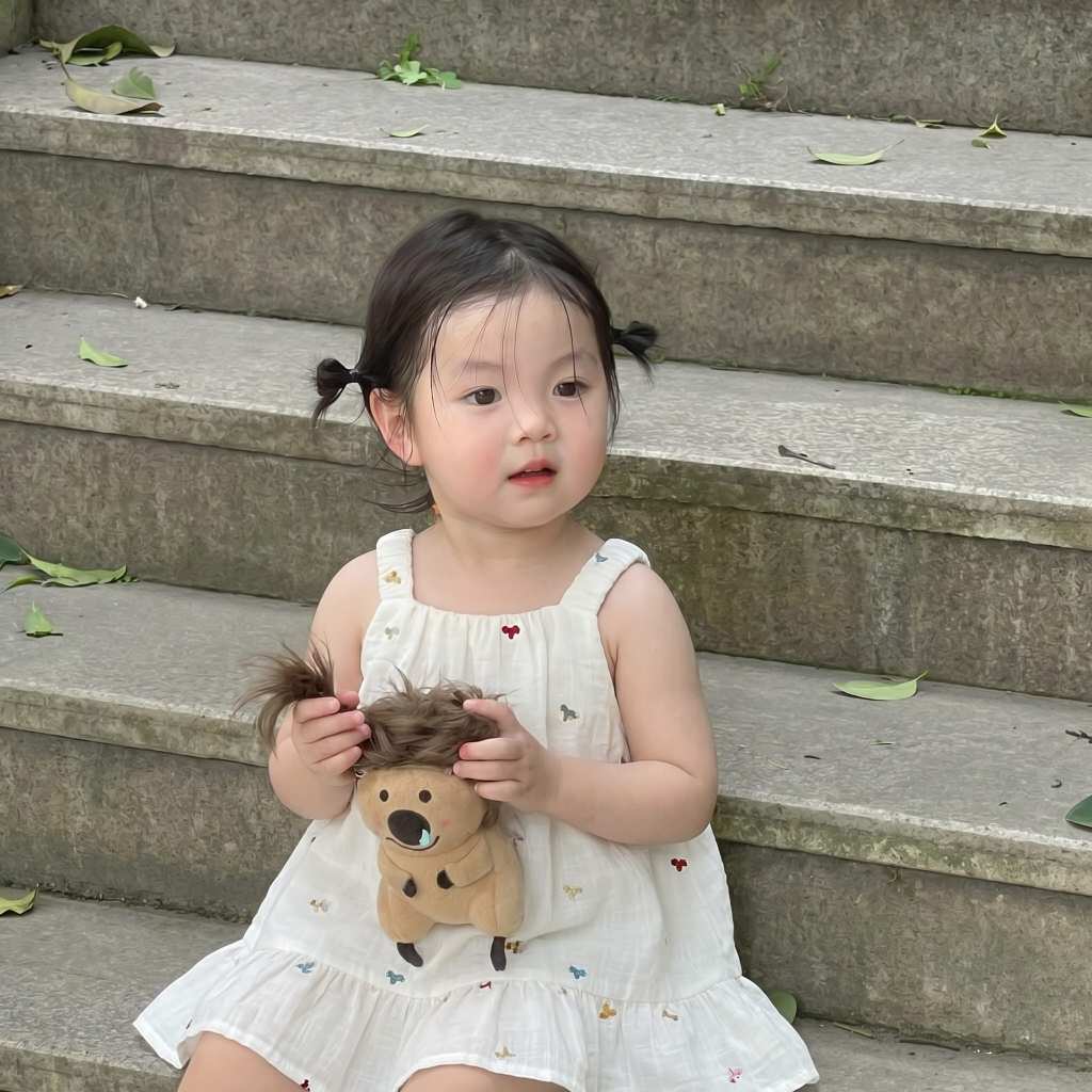 Little Soda - Váy Bé Gái Đầm Hai Dây Vải Tơ Thêu Ngựa Pony Cao Cấp Phong Cách Hàn Quốc Cho Bé 1.5 - 5 Tuổi (8-22kg)