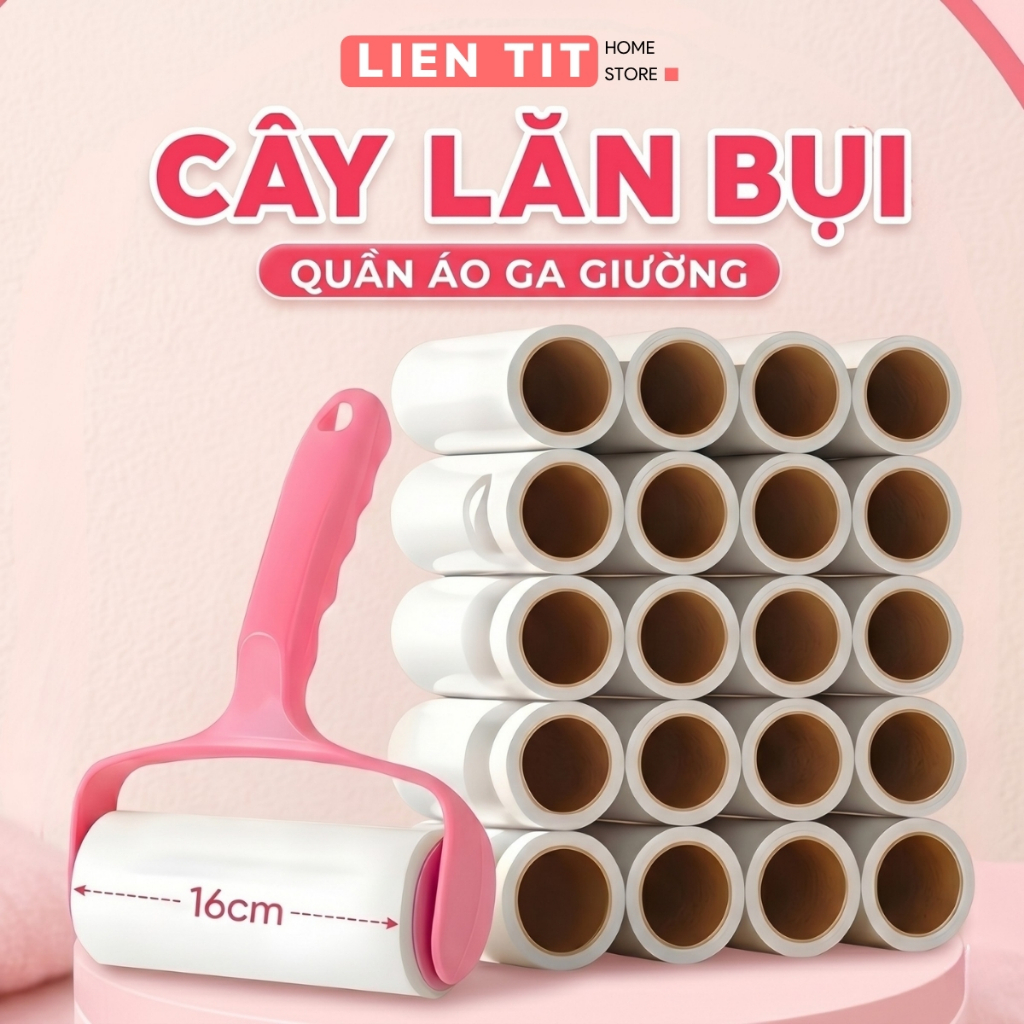 Cây Lăn Bụi Làm Sạch Quần Áo, Chăn Ga, Đệm Sofa, Thanh Lăn Lông Chó Mèo, Lõi Lăn Bụi Dự Phòng 60 Lớp