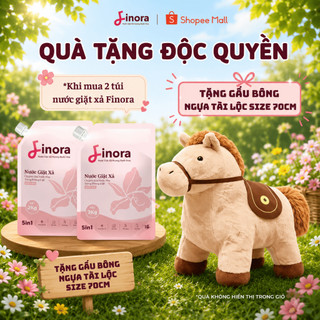 (TẶNG 1 NGỰA KHỔNG LỒ) Combo 2 Túi, 4kg Nước Giặt Finora  Hương Nước Hoa, Sạch Sâu Thơm Lâu