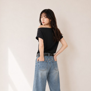 [HOẢ TỐC] Áo Thun Nữ Trễ Vai Phong Cách Năng Động Vải Thun Cotton | 26 Senor T-shirt