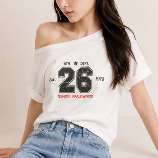 [HOẢ TỐC] Áo Thun Nữ Trễ Vai Phong Cách Năng Động Vải Thun Cotton | 26 Senor T-shirt