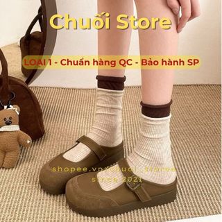 Giày sục nữ da PU tổng hợp dệt vải đế cao su trẻ trung tinh tế nhẹ nhàng
