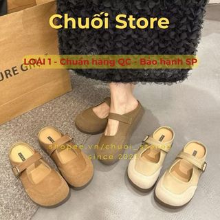 Giày sục nữ da PU tổng hợp dệt vải đế cao su trẻ trung tinh tế nhẹ nhàng