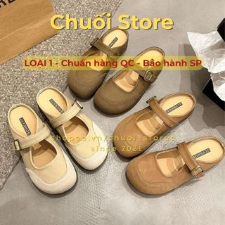 Giày sục nữ da PU tổng hợp dệt vải đế cao su trẻ trung tinh tế nhẹ nhàng