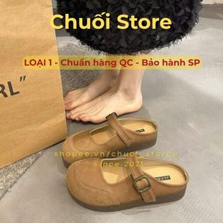 Giày sục nữ da PU tổng hợp dệt vải đế cao su trẻ trung tinh tế nhẹ nhàng