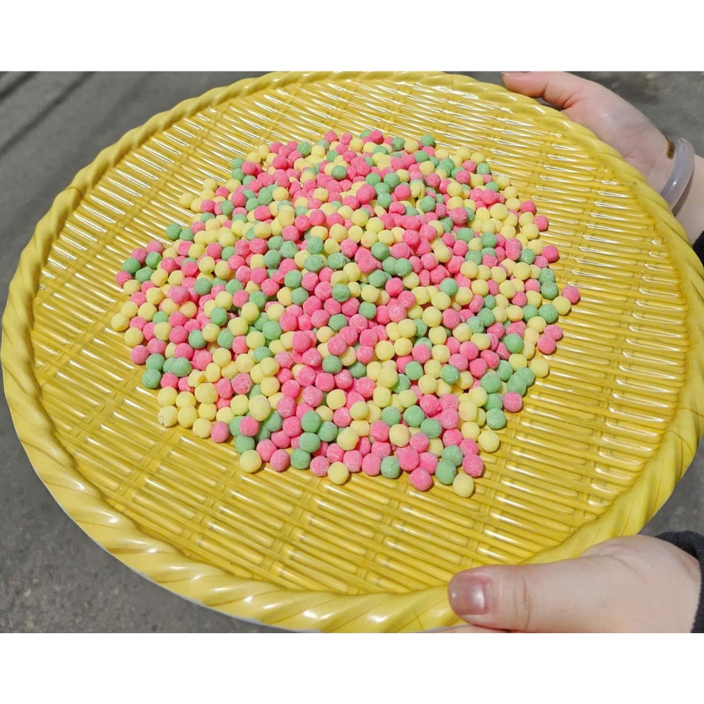 Bột Báng Trân Châu Hương Trái Cây 3 Màu Long Phú gói 1kg - Topping, Nguyên Liệu Trà Sữa, Chè.