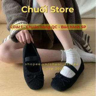 Giày bệt nữ da PU tổng hợp dệt vải đế cao su chất cao cấp mang êm chân dễ phối đồ