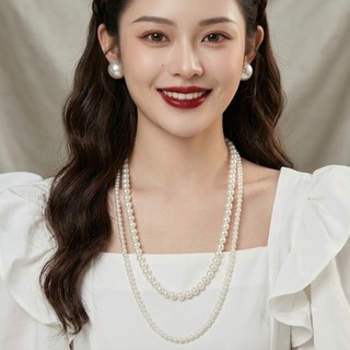[ DAISYN ] N632 dây chuyền áo dài , dây chuyền áo tấc, vòng cổ cưới 2 sợi ngọc trai nhân tạo
